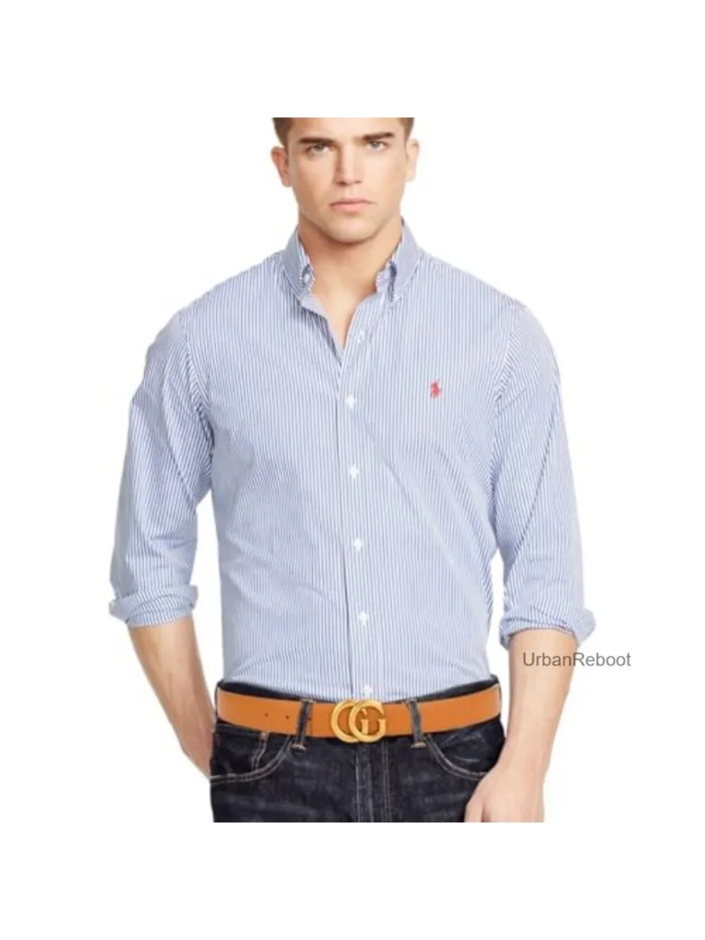 Reversible Leather Belt Gold Buckle 1.3